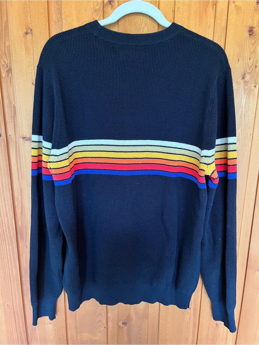 Outerknown Black OK Rainbow Nostalgic Sweater